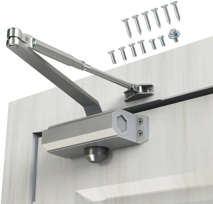 Automatic Door Closer: Residential Grade, Small Size, Hydraulic Operation, Aluminum Alloy Construction