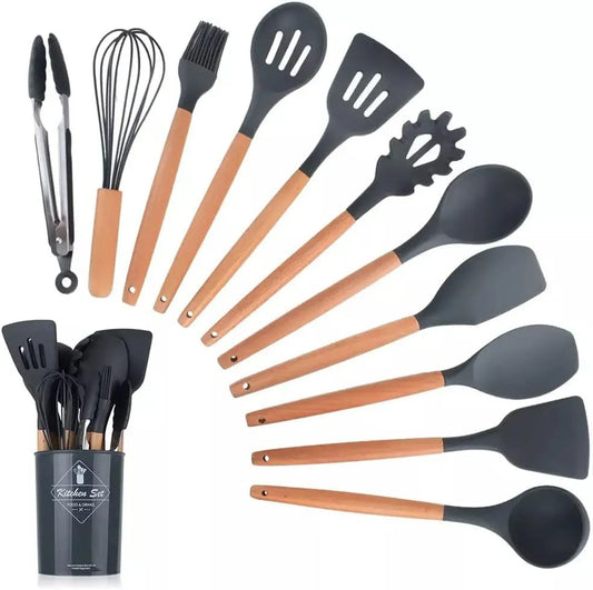 12 Pcs Silicone Cooking Utensils Kitchen Utensil Set - Heat Resistant Non-Toxic